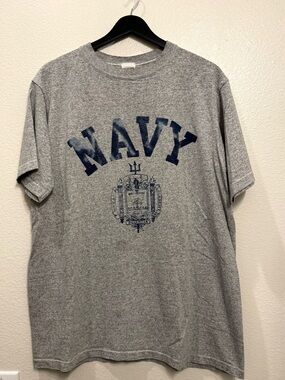 90s Vintage US Navy Grey Military Logo Men’s Tshirt XL 22x30